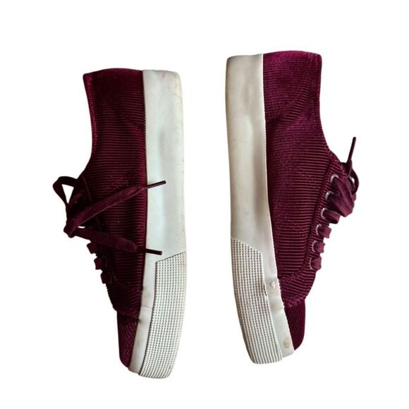 Superga Women's Velvet Corduroy Bordeaux Red Sneaker Shoes Size 8 (US 39) - Picture 5 of 9